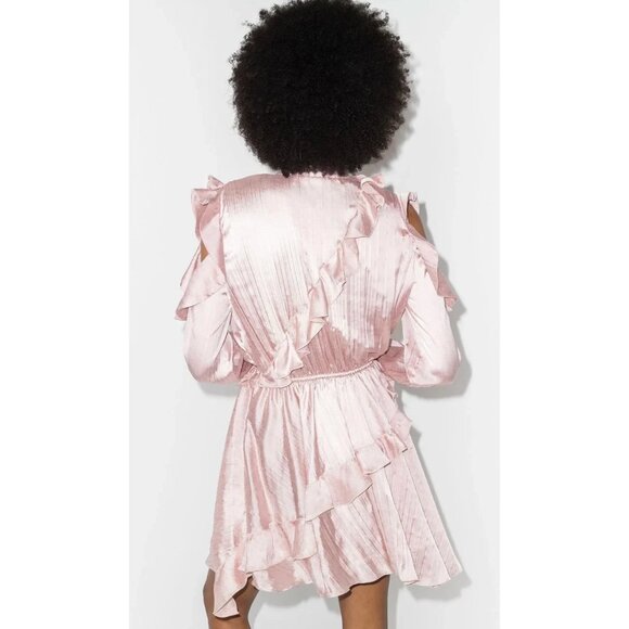 NWT Off-White by Virgil Abloh Ruffled Dress in Pink, size 40IT (fits size small) - Picture 2 of 15